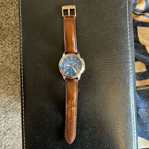 Fossil Stainless Steel Leather Wristwatch